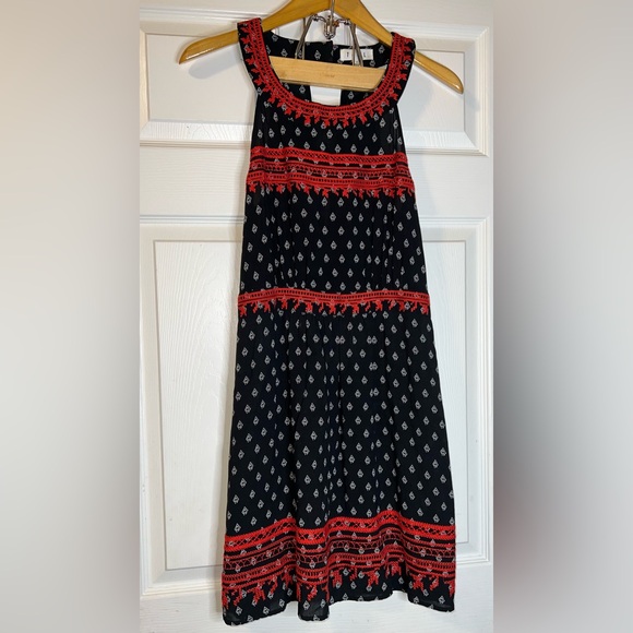 THML Black Aztec/Western Printed & Crochet Dress Size Small EUC - Picture 1 of 5